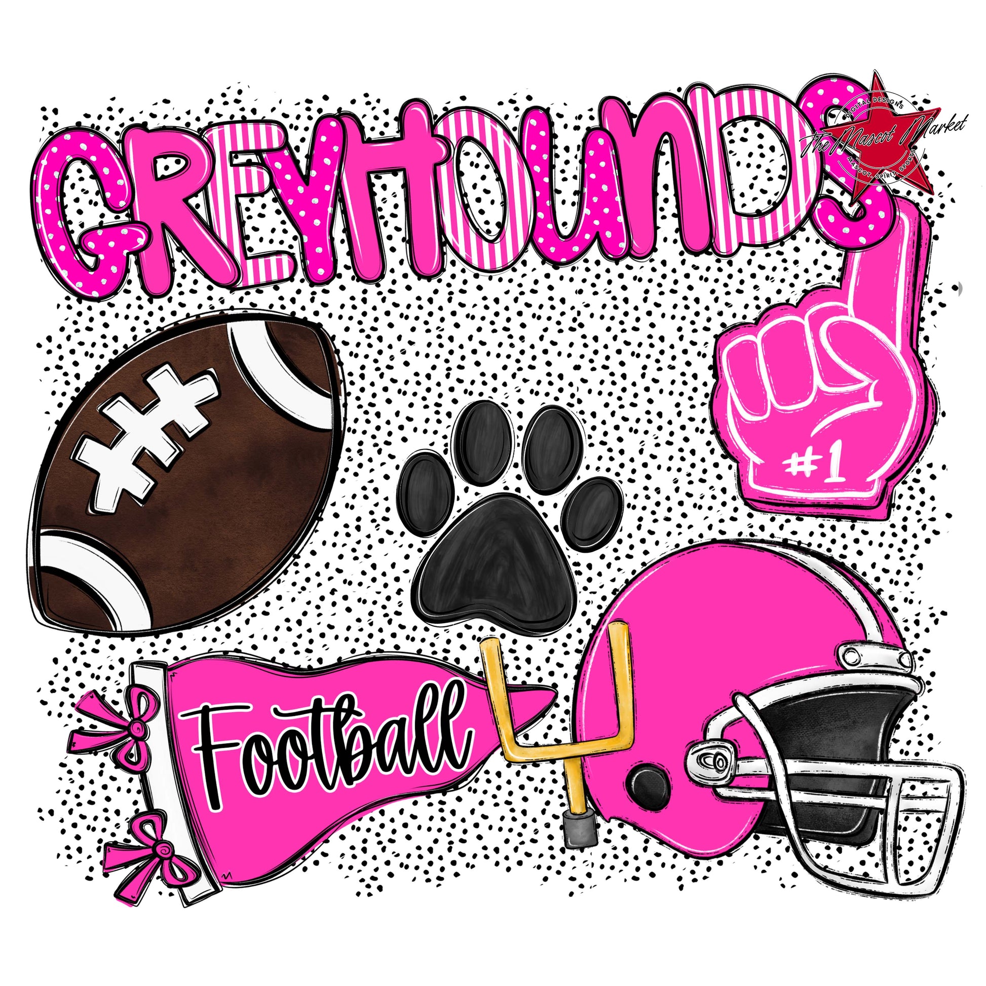 Greyhounds Football Spirit-Pink
