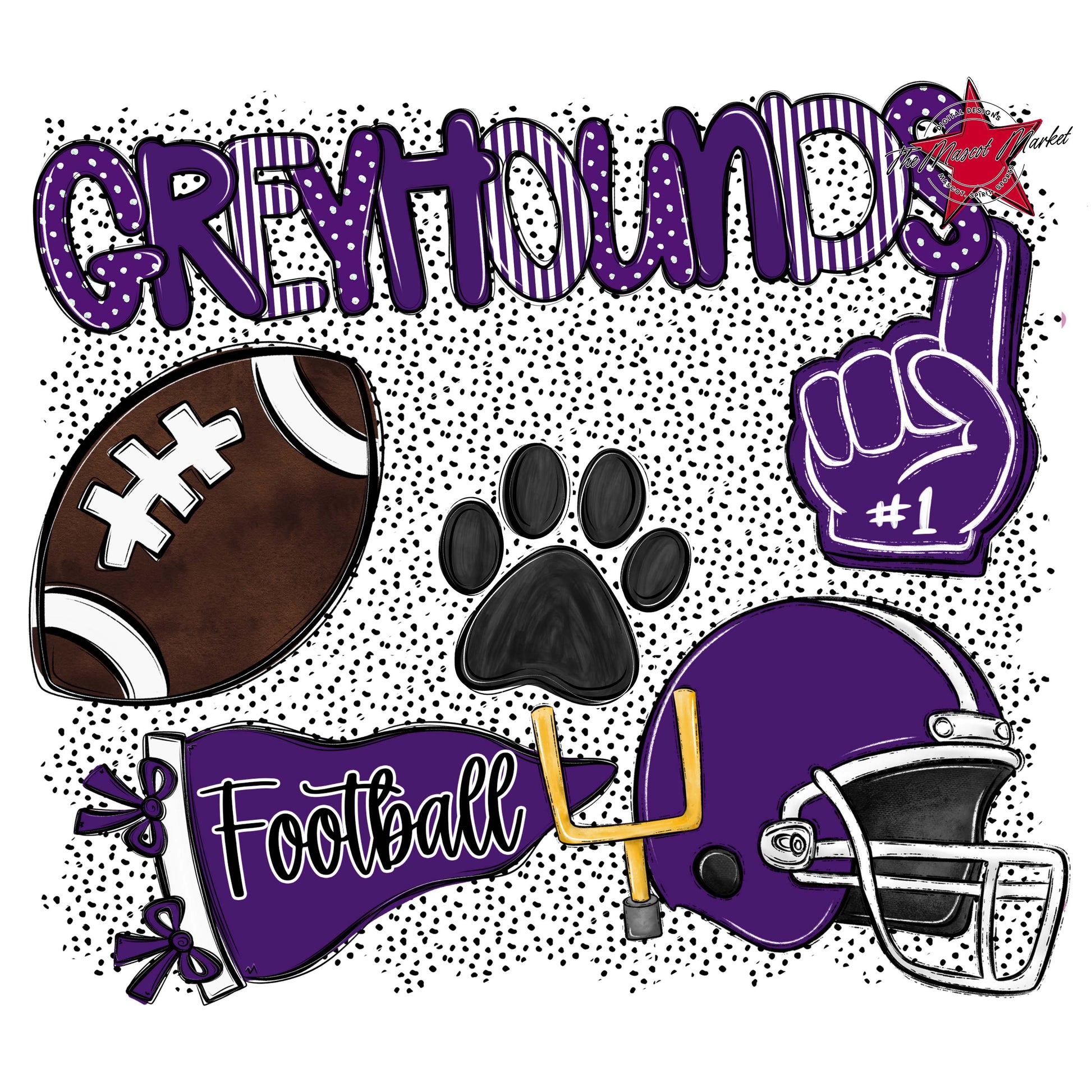 Greyhounds Football Spirit-Purple
