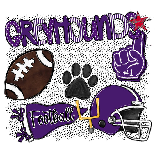 Greyhounds Football Spirit-Purple