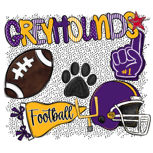 Greyhounds Football Spirit-Purple & Yellow