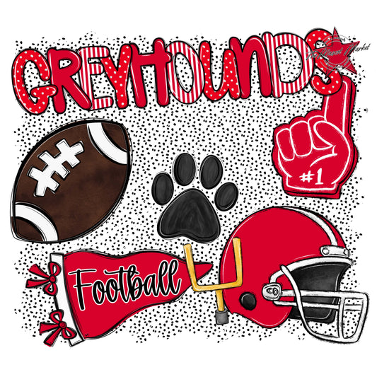 Greyhounds Football Spirit-Red