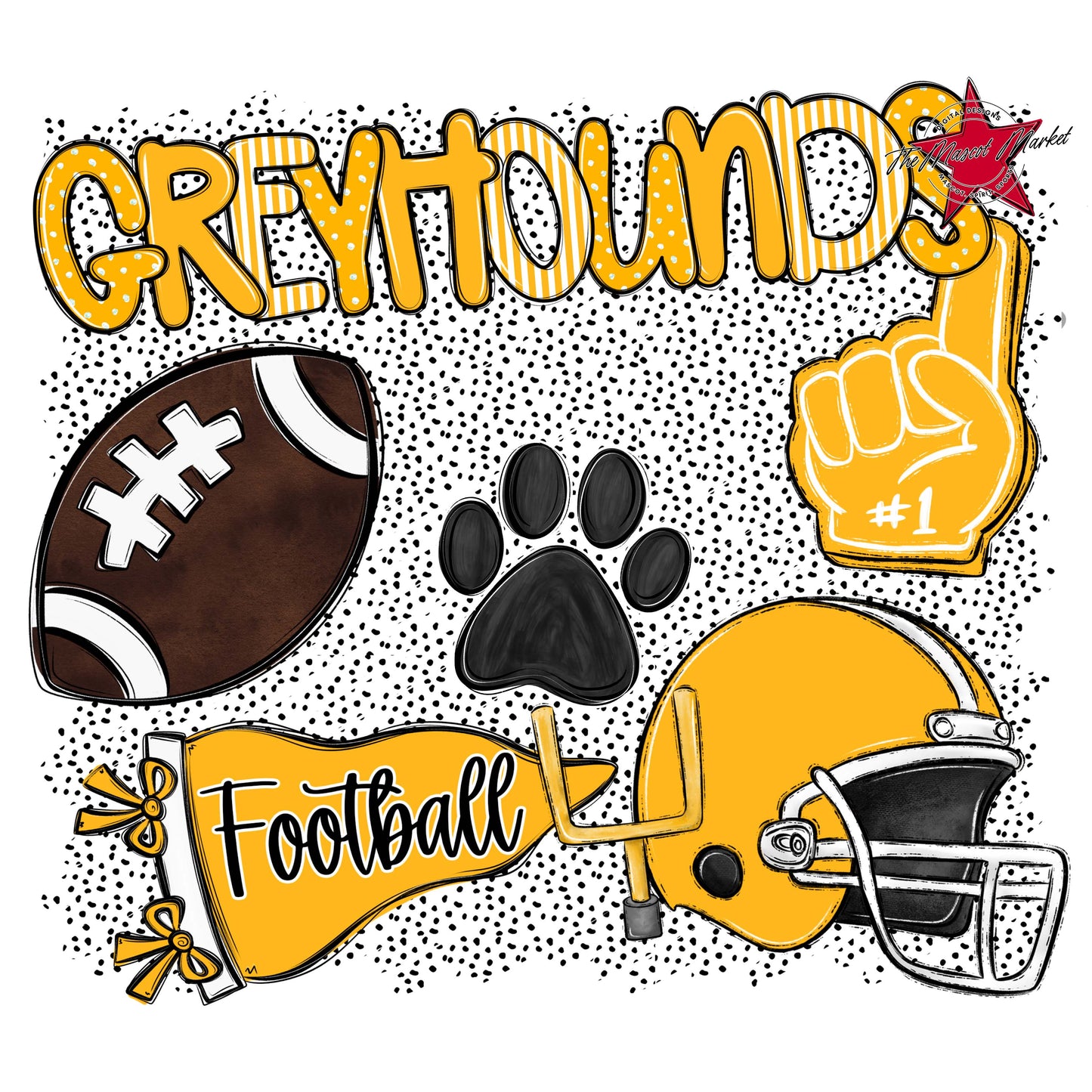 Greyhounds Football Spirit-Yellow