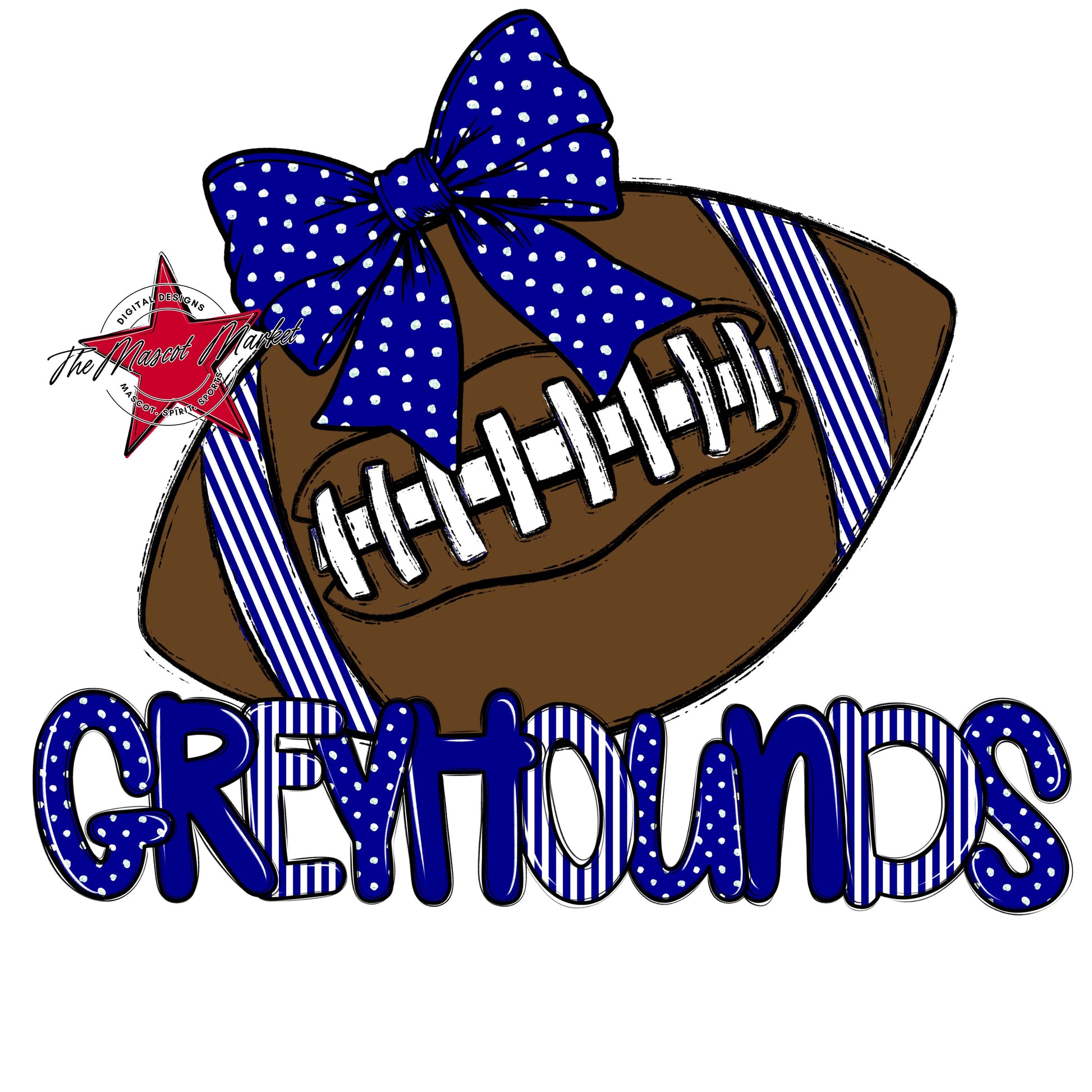 Greyhounds Football Spirit Design-Blue