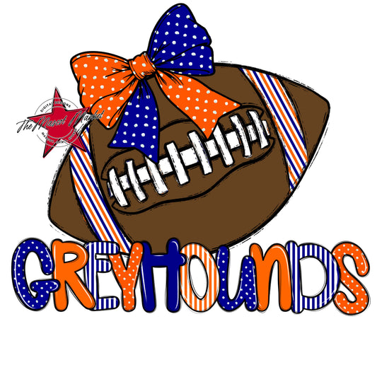 Greyhounds Football Spirit Design-Blue & Orange