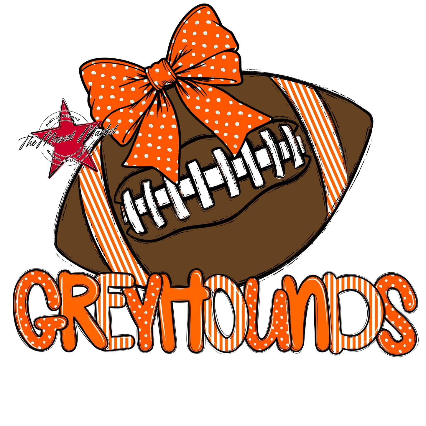 Greyhounds Football Spirit Design-Orange