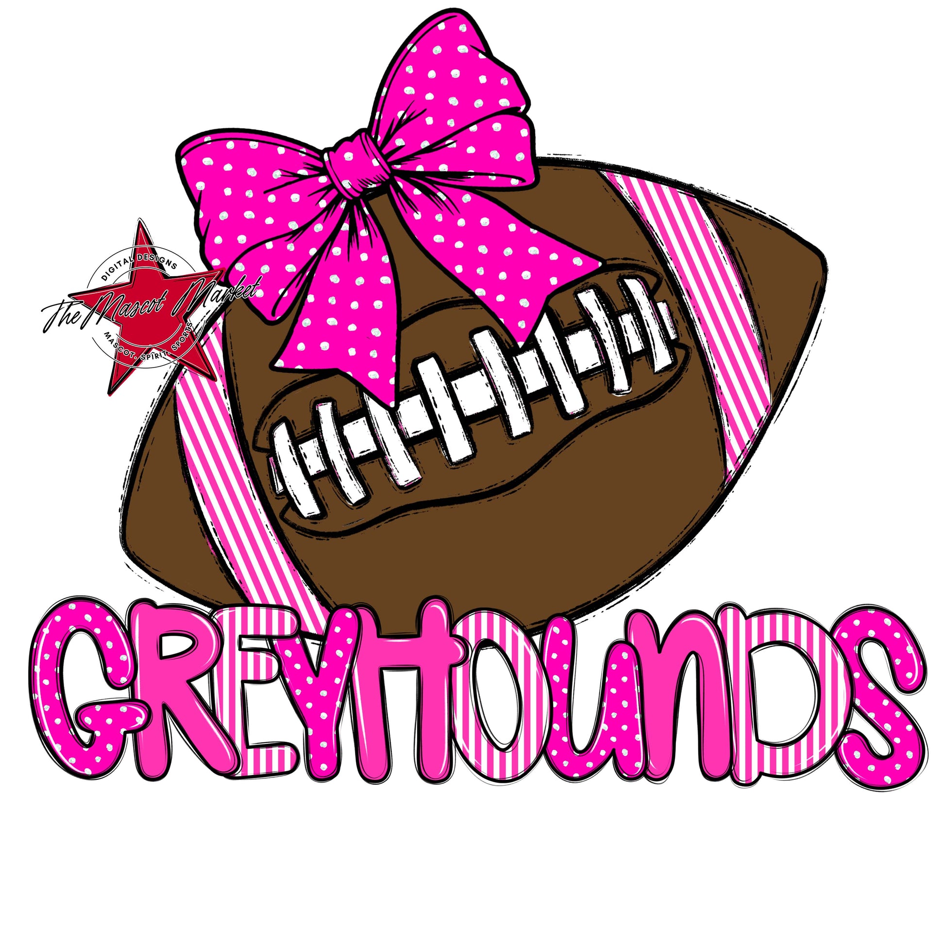 Greyhounds Football Spirit Design-Pink