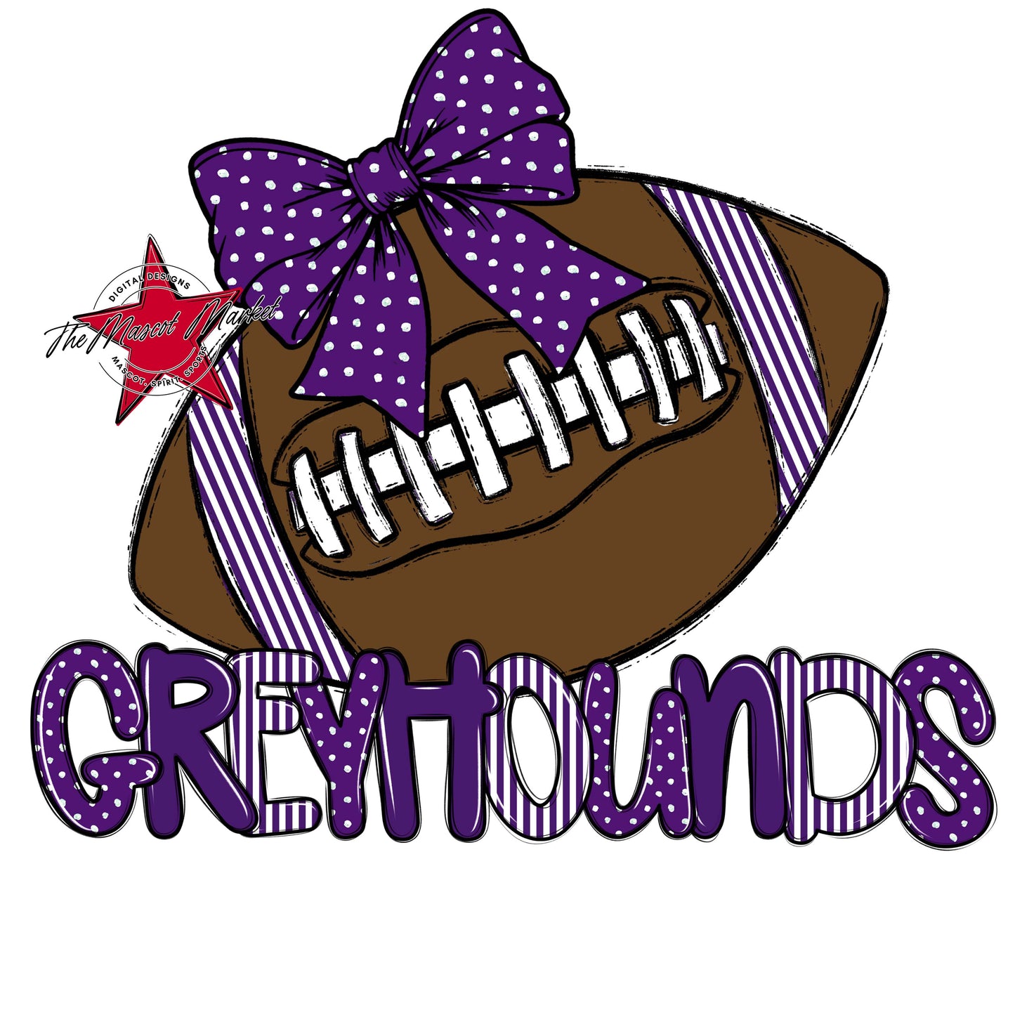 Greyhounds Football Spirit Design-Purple