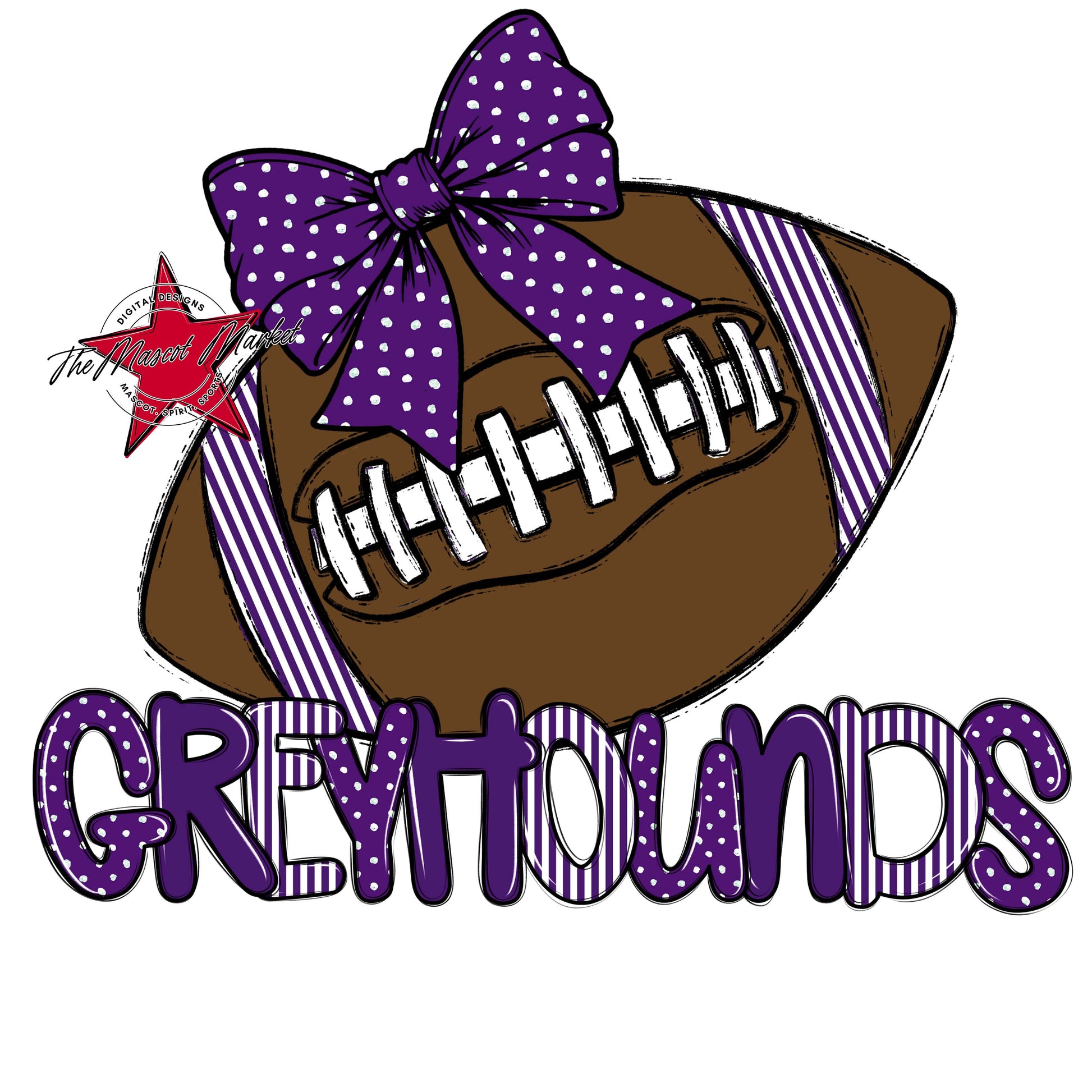 Greyhounds Football Spirit Design-Purple