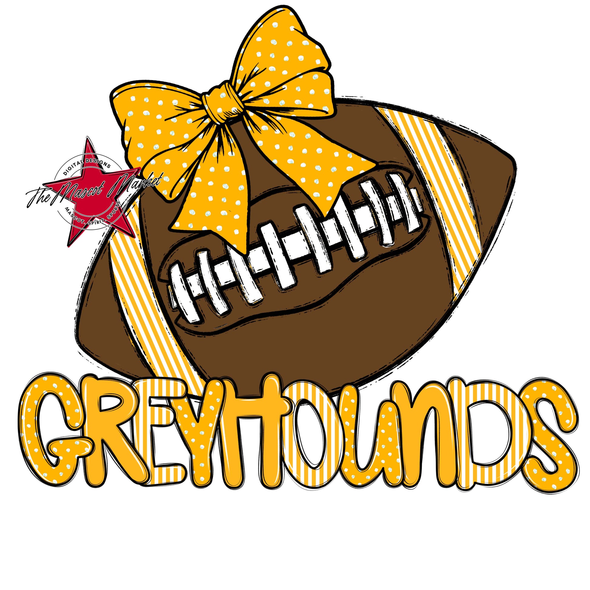 Greyhounds Football Spirit Design-Yellow
