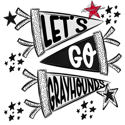 Greyhounds Let's Go Flag Design-Black