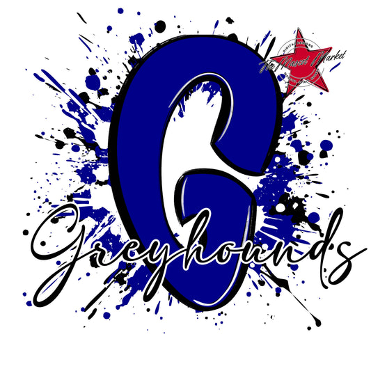 Greyhounds Mascot Splatter-Blue