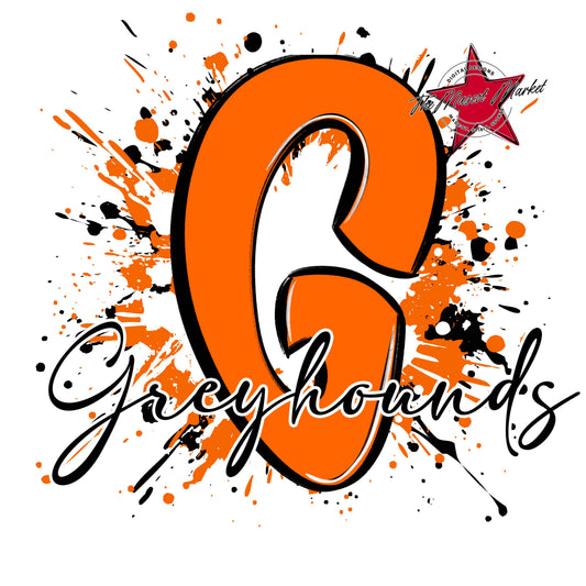 Greyhounds Mascot Splatter-Orange