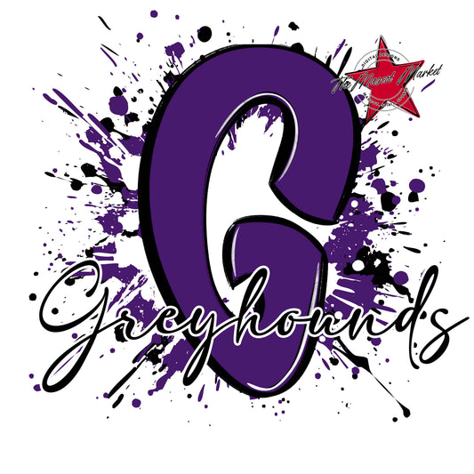 Greyhounds Mascot Splatter-Purple
