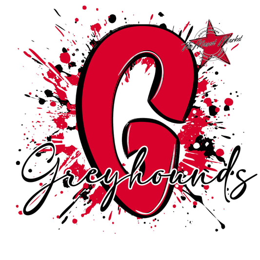 Greyhounds Mascot Splatter-Red