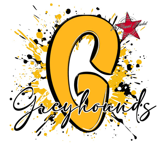 Greyhounds Mascot Splatter-Yellow