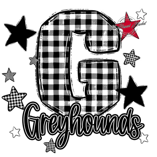 Greyhounds Plaid Star Design-Black