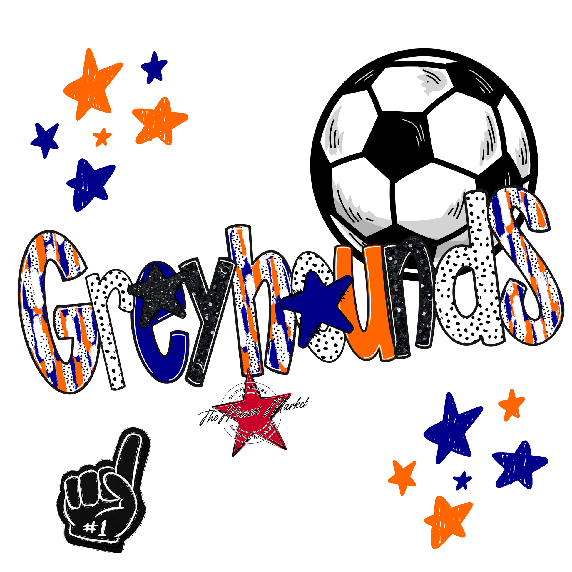 Greyhounds Soccer Scrape-Blue-Orange