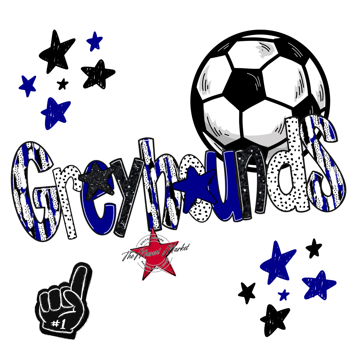 Greyhounds Soccer Scrape-Blue