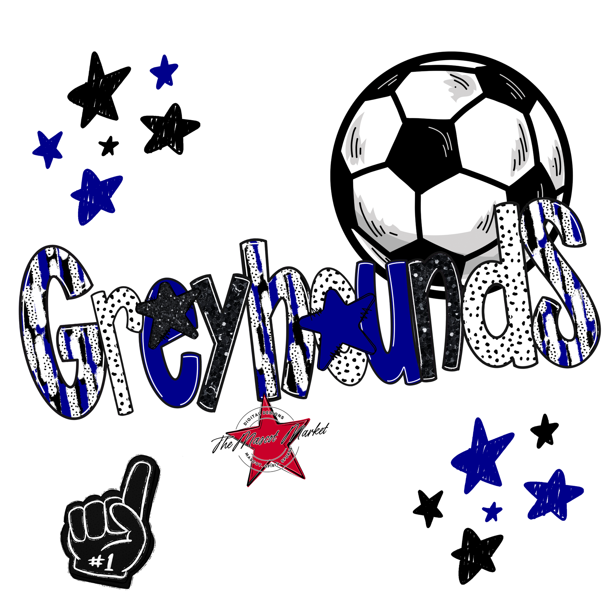 Greyhounds Soccer Scrape-Blue