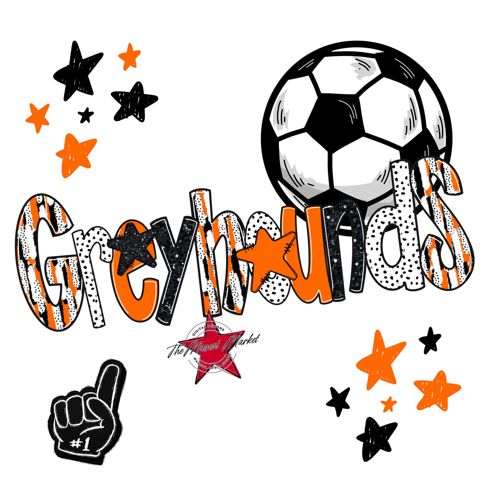 Greyhounds Soccer Scrape-Orange