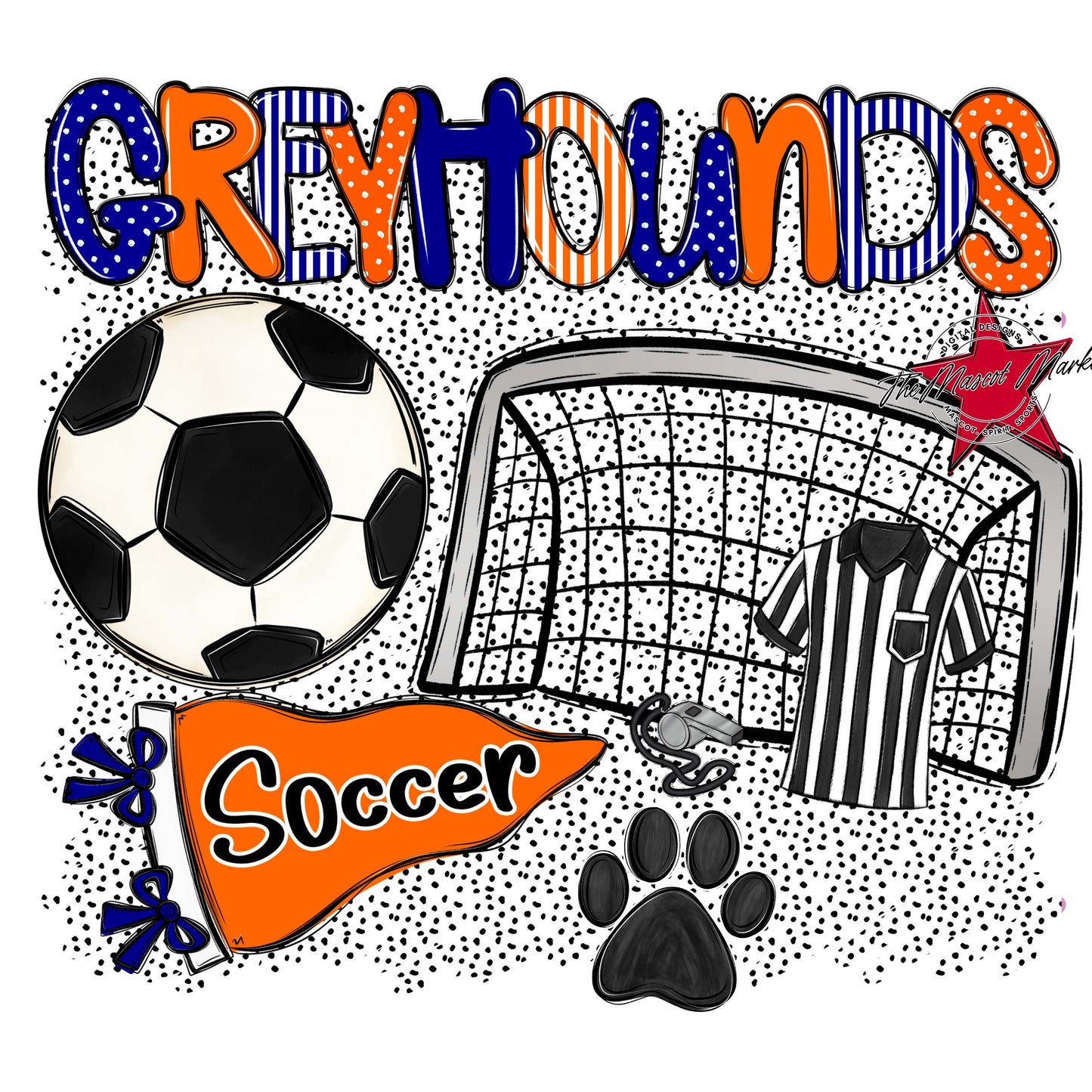 Greyhounds Soccer Spirit-Blue & Orange