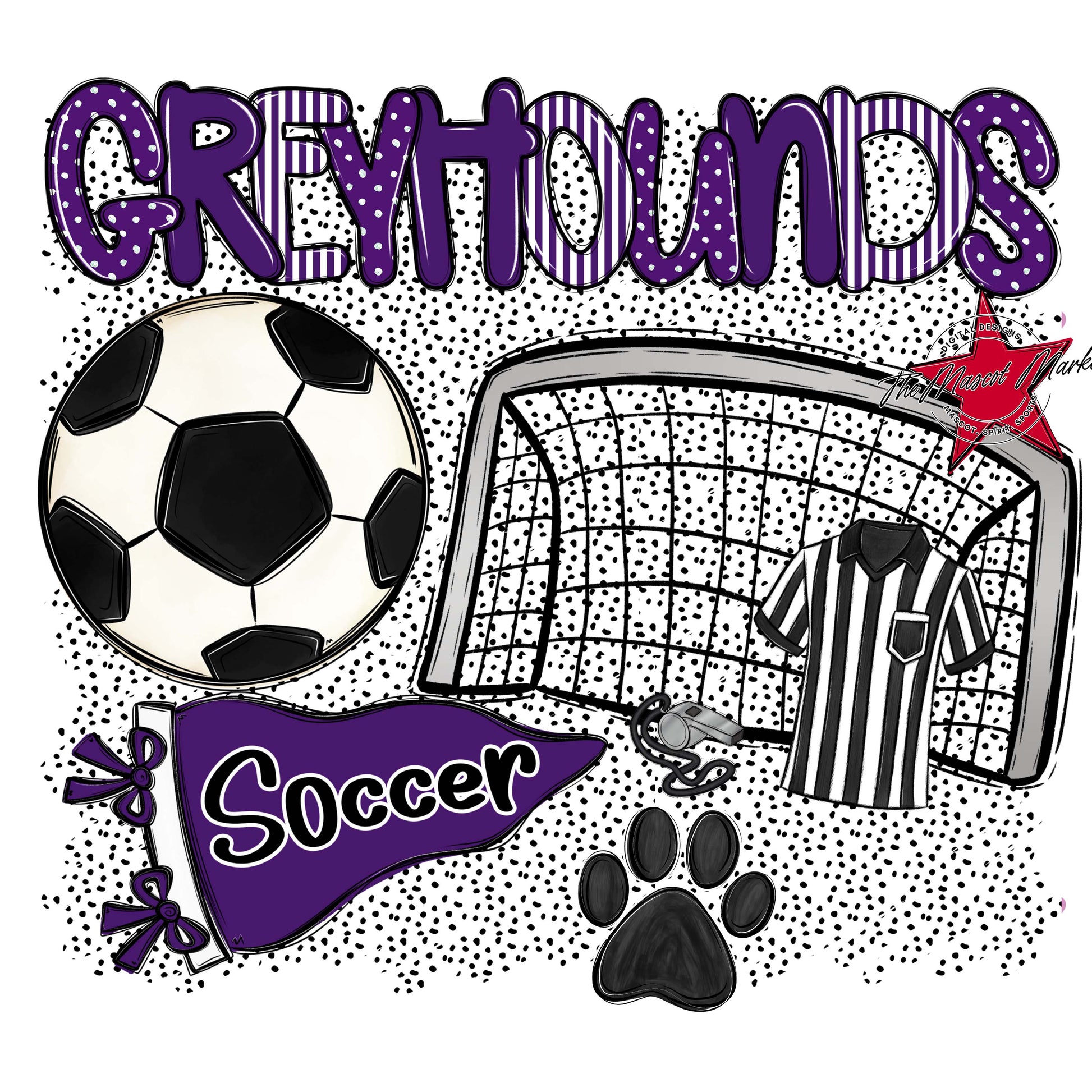 Greyhounds Soccer Spirit-Purple