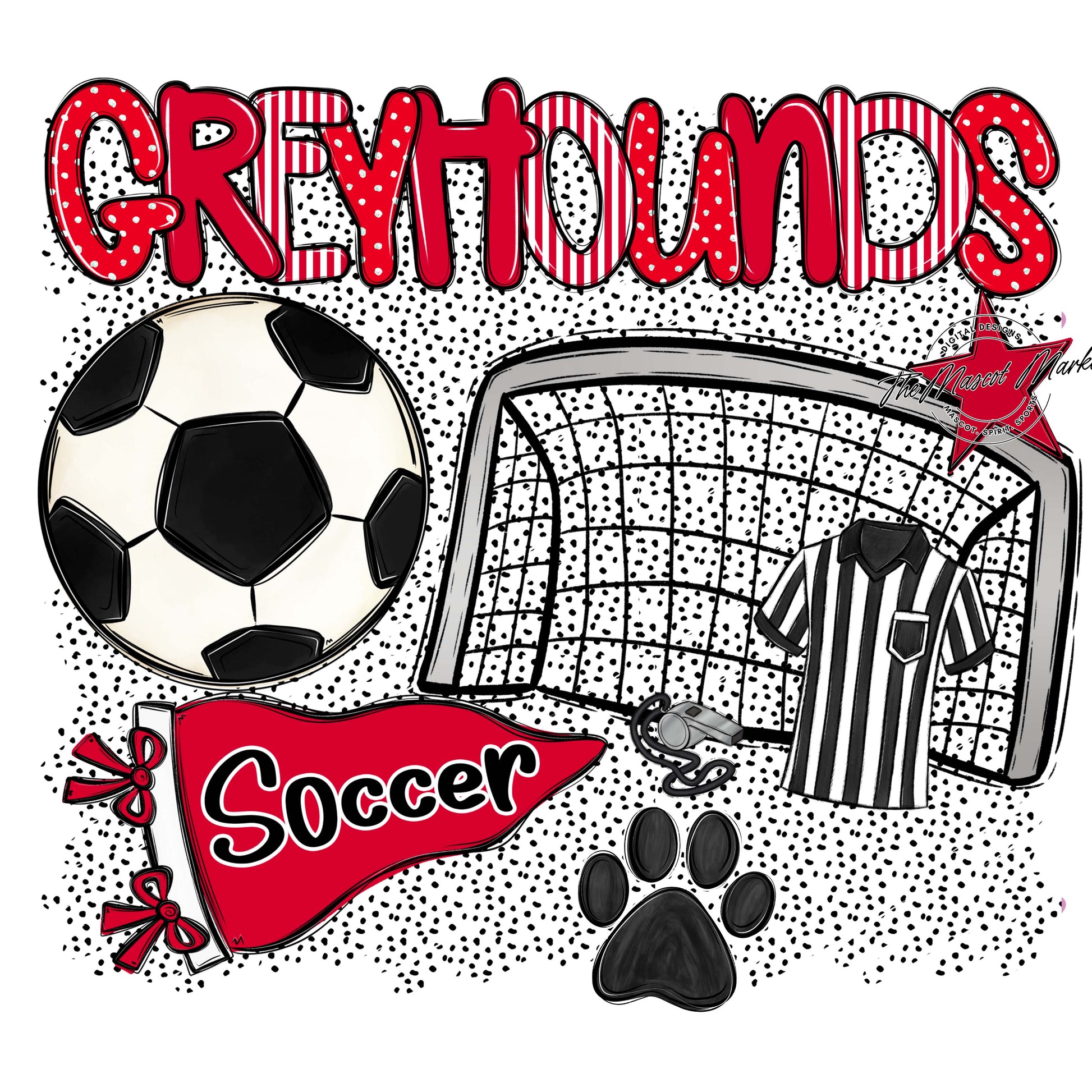 Greyhounds Soccer Spirit-Red