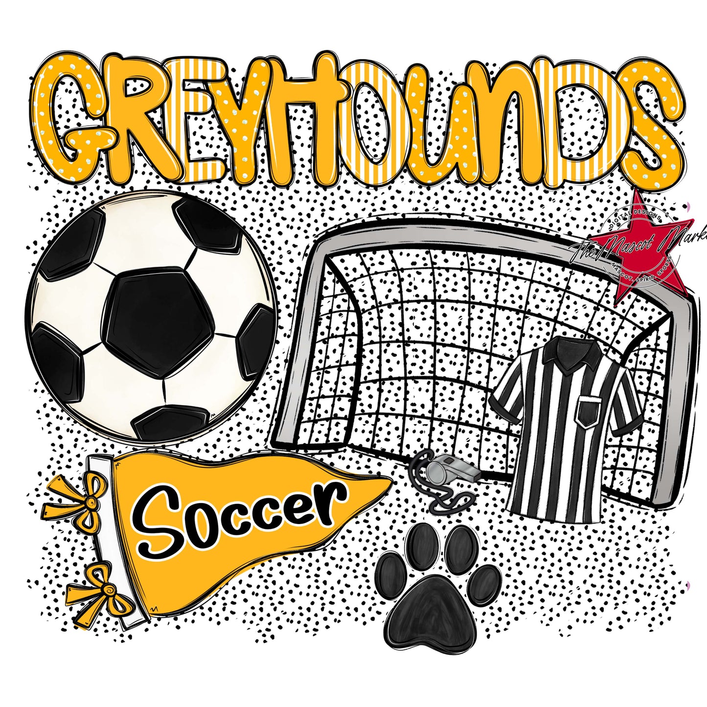 Greyhounds Soccer Spirit-Yellow