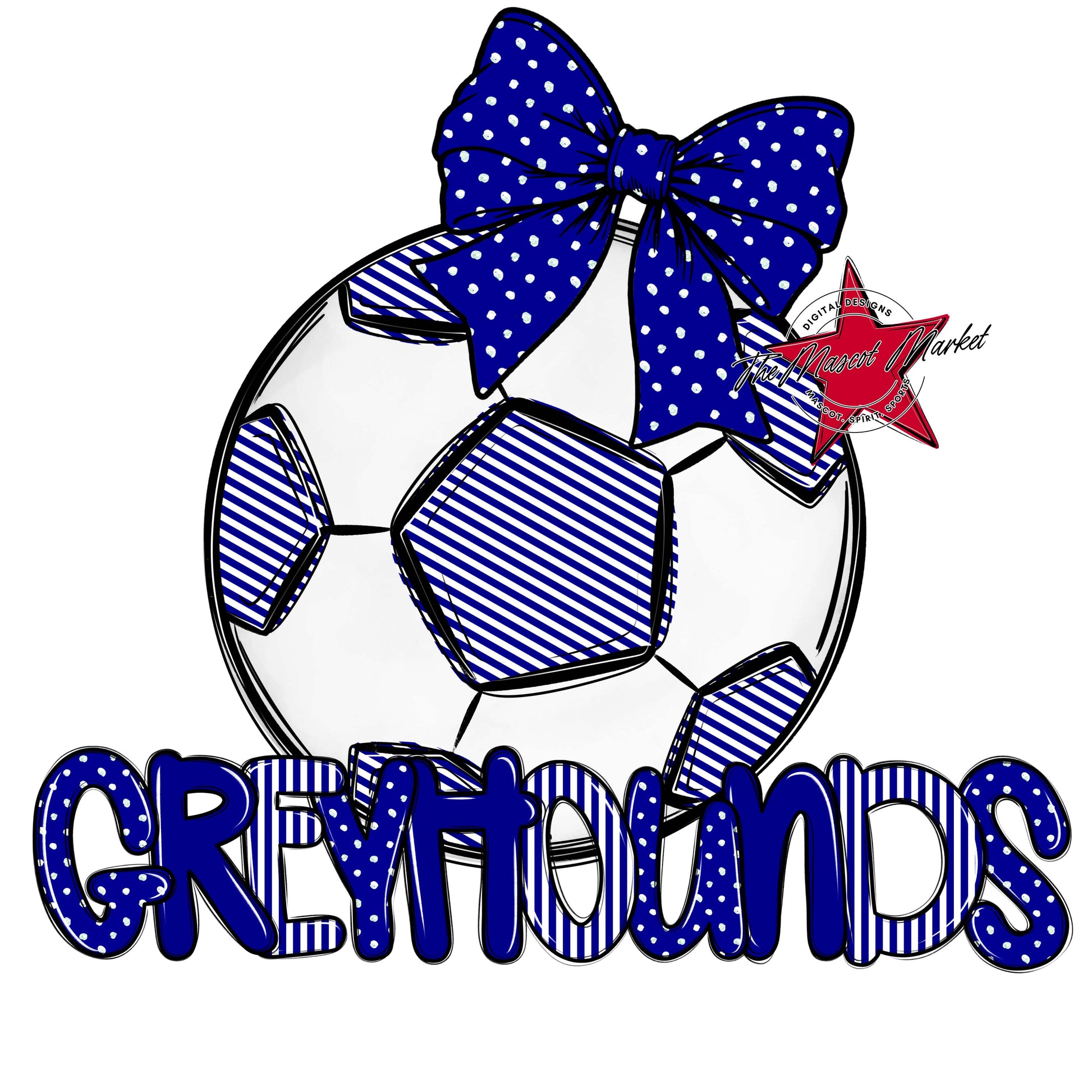 Greyhounds Soccer Spirit Design-Blue