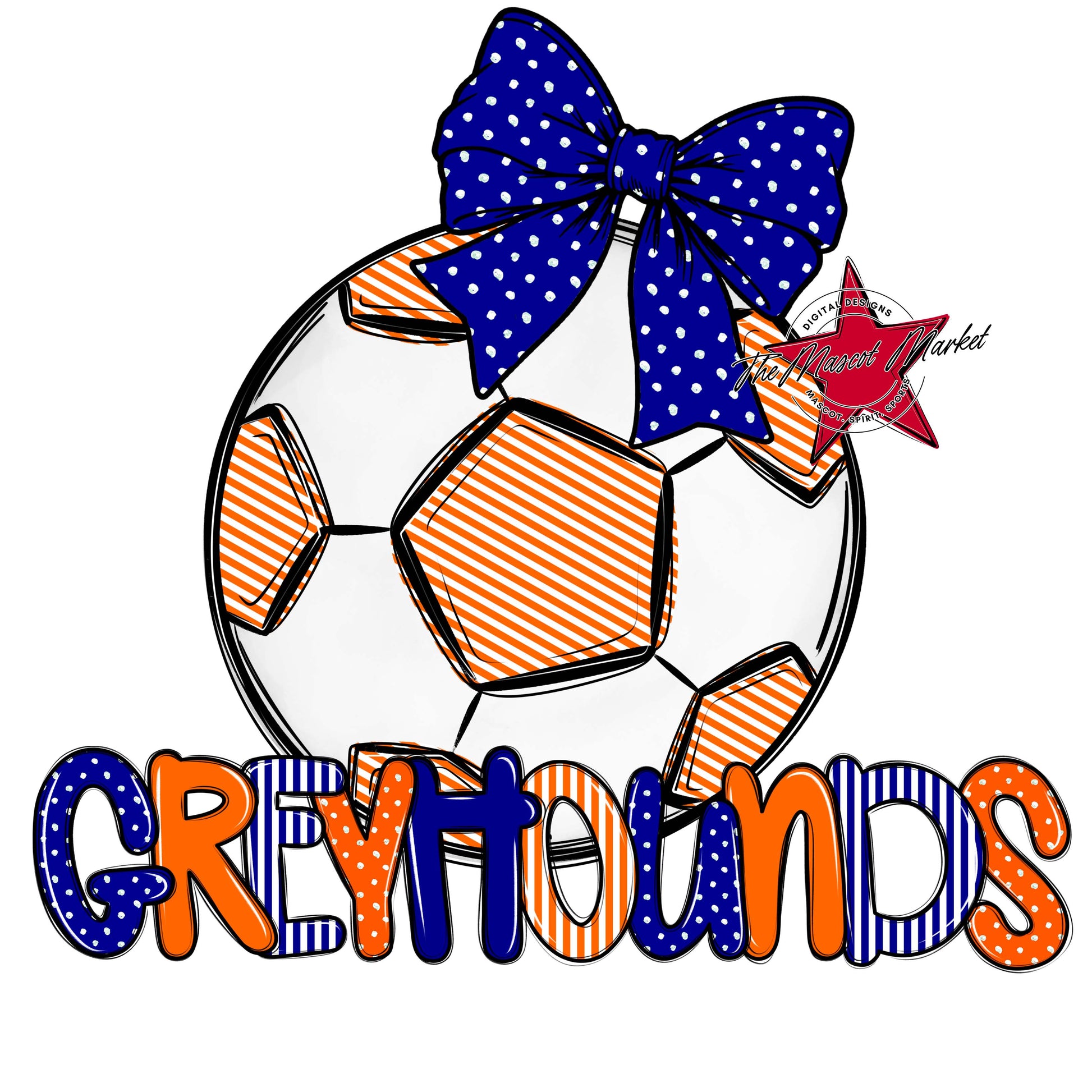 Greyhounds Soccer Spirit Design-Blue & Orange
