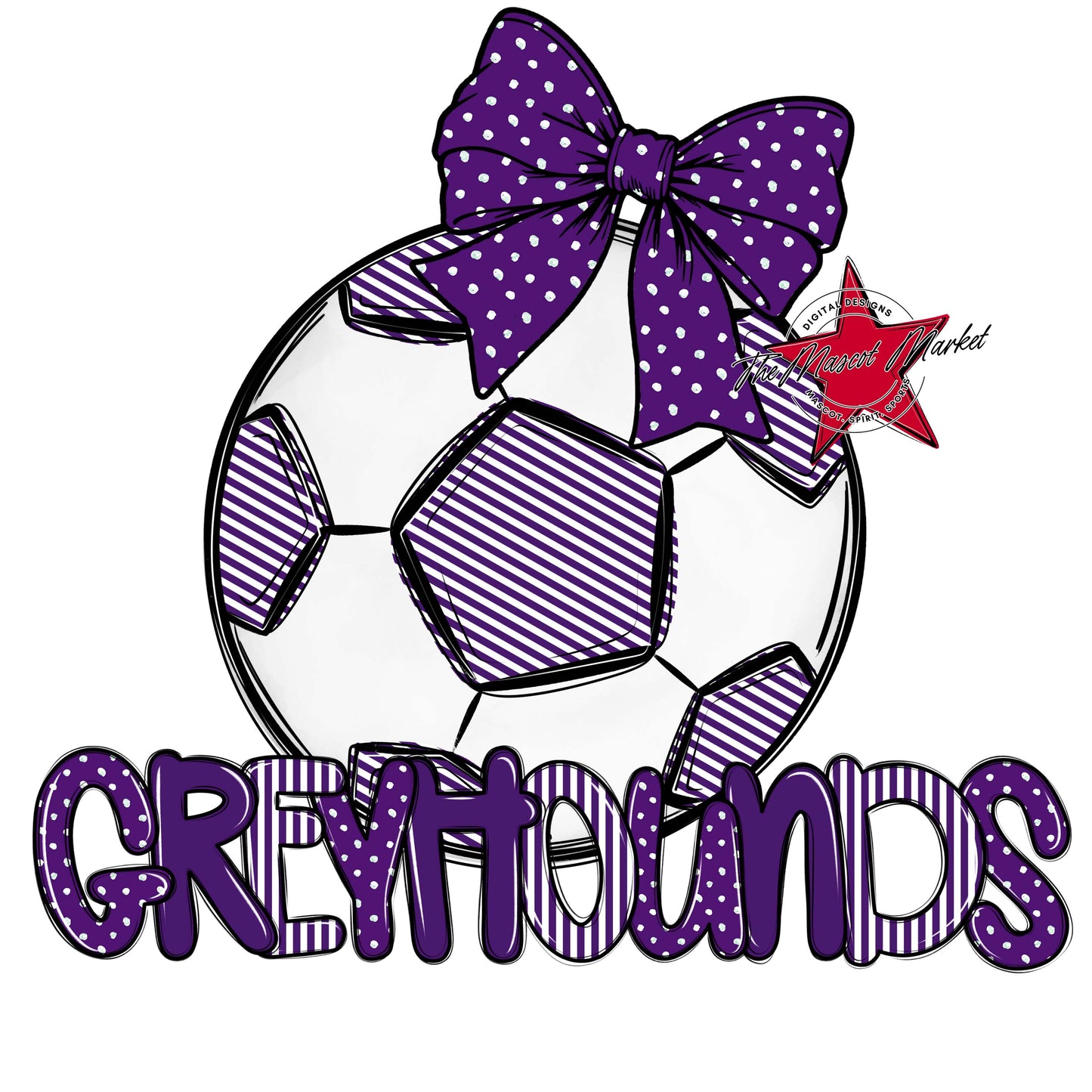 Greyhounds Soccer Spirit Design-Purple
