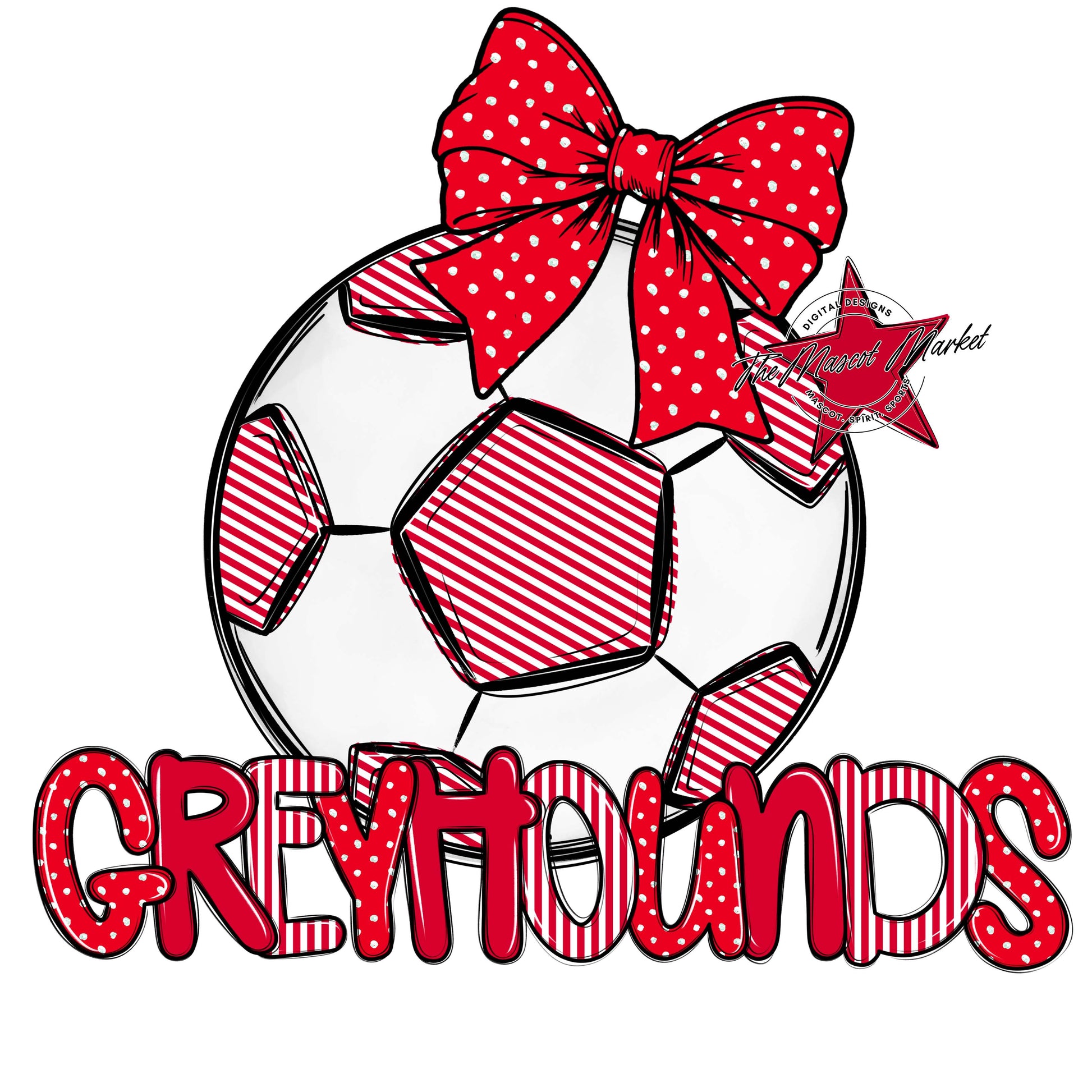 Greyhounds Soccer Spirit Design-Red