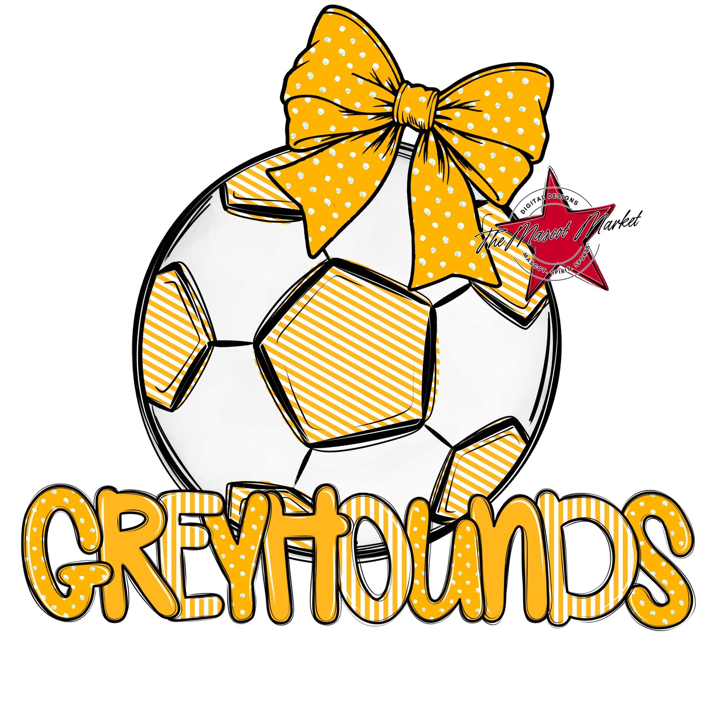 Greyhounds Soccer Spirit Design-Yellow