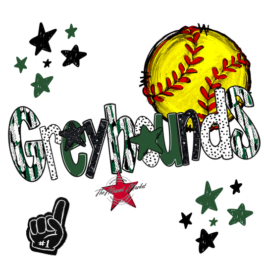 Greyhounds Softball Scrape-Green