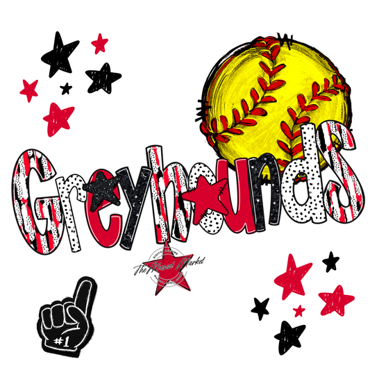 Greyhounds Softball Scrape-Red