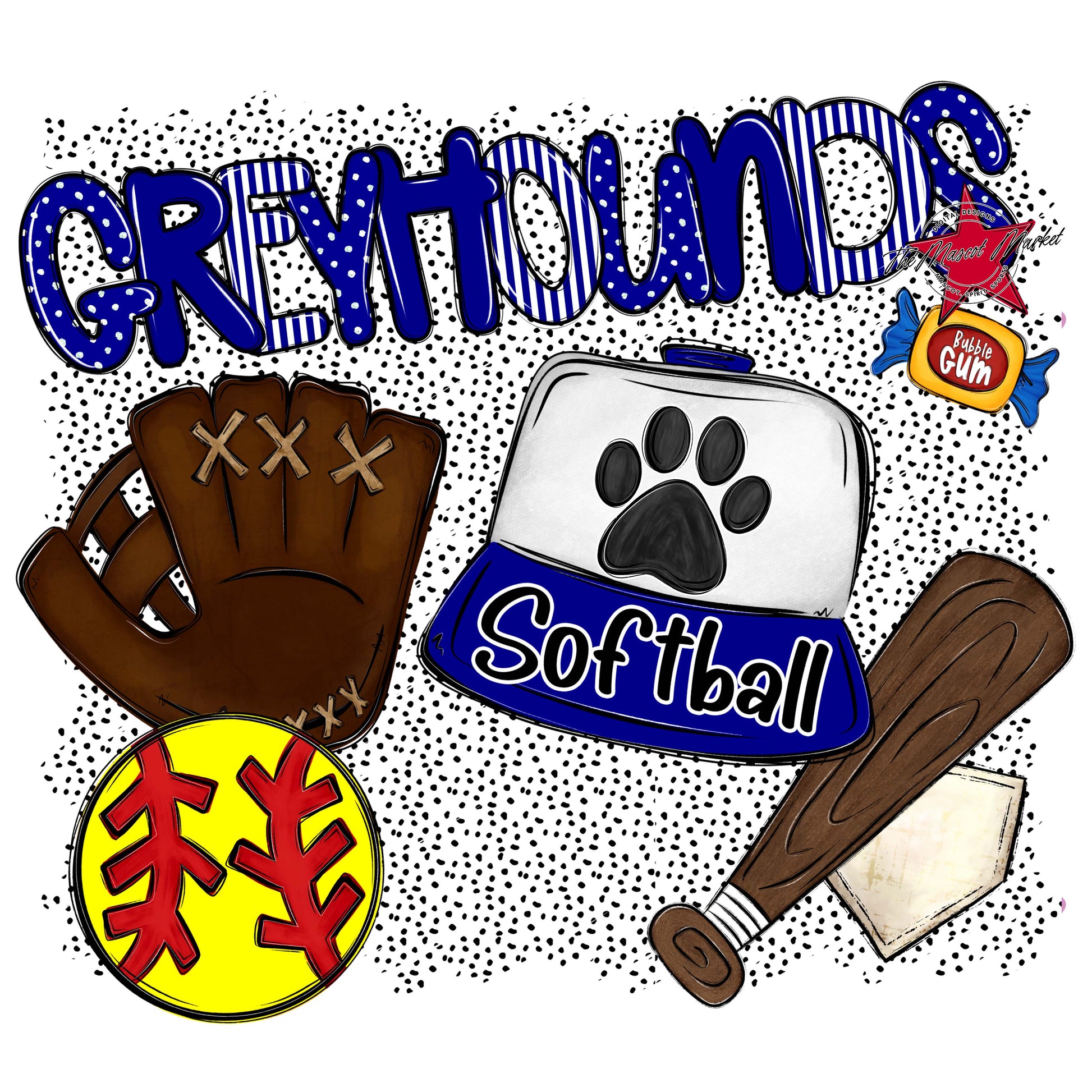 Greyhounds Softball Spirit-Blue