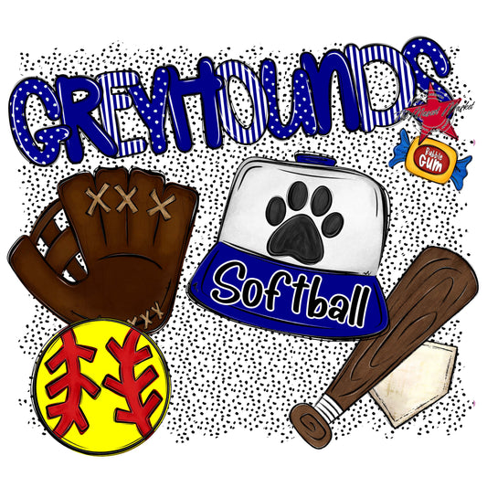 Greyhounds Softball Spirit-Blue