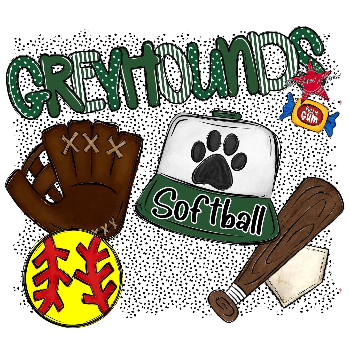Greyhounds Softball Spirit-Green