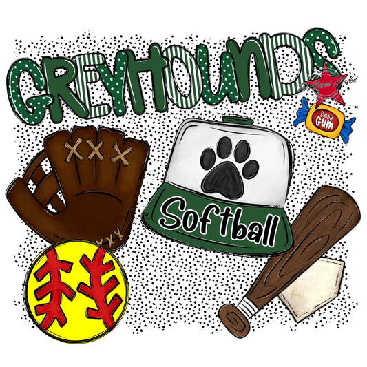 Greyhounds Softball Spirit-Green