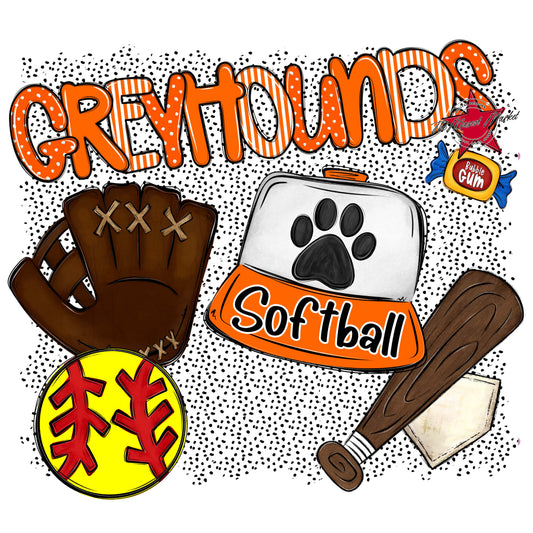 Greyhounds Softball Spirit-Orange