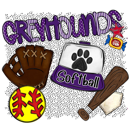 Greyhounds Softball Spirit-Purple