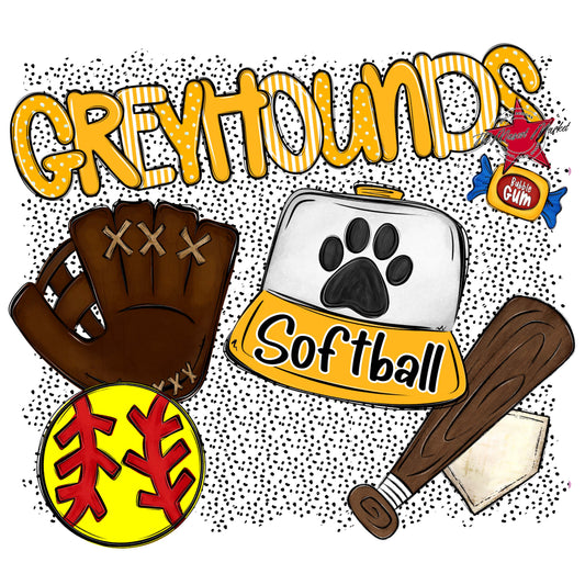 Greyhounds Softball Spirit-Yellow