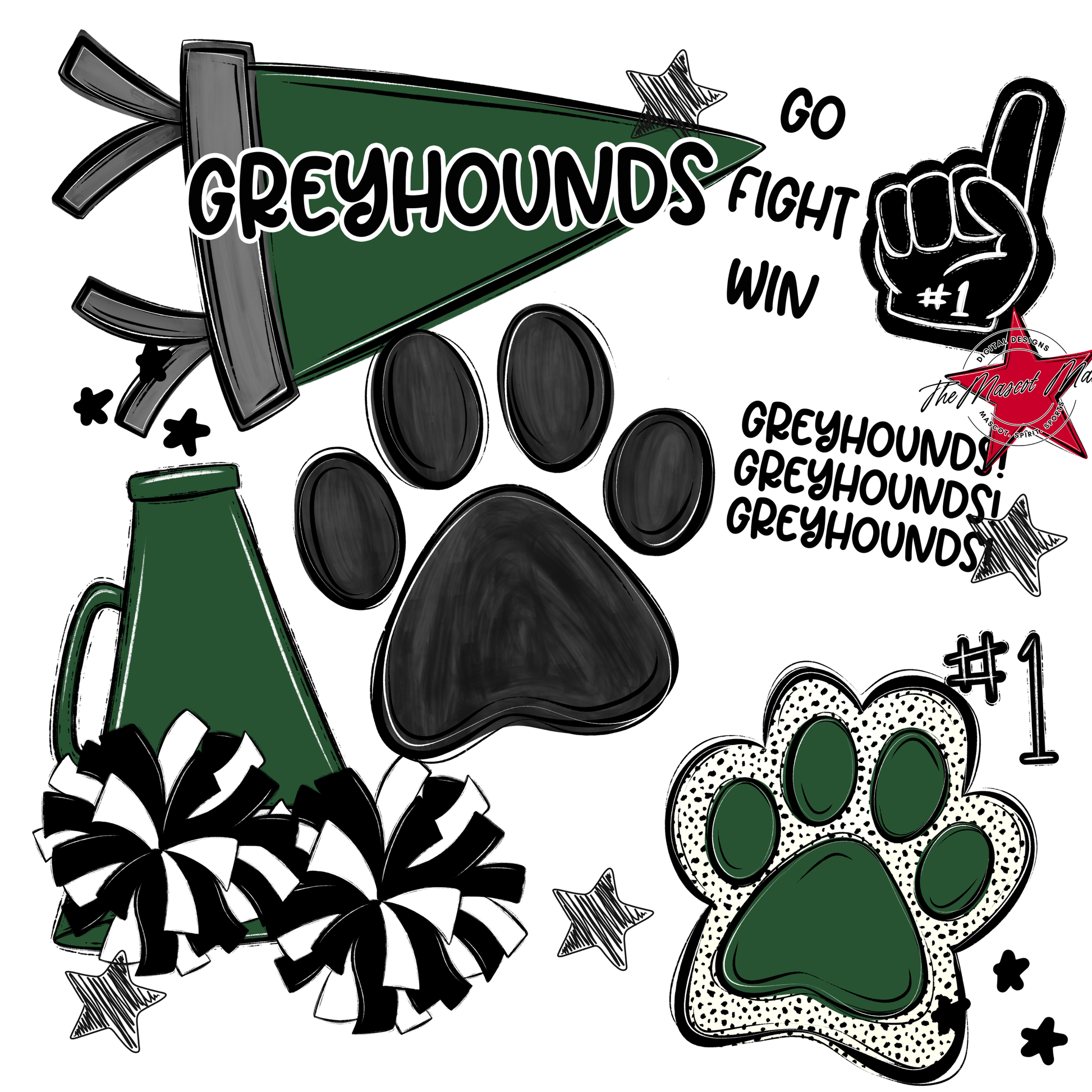 Greyhounds Spirit Design-Green