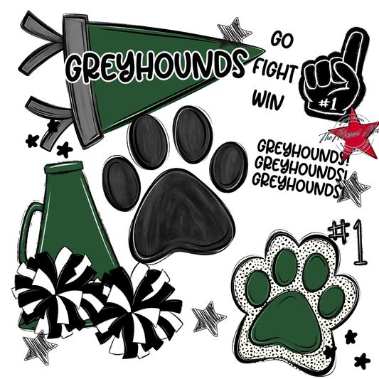 Greyhounds Spirit Design-Green