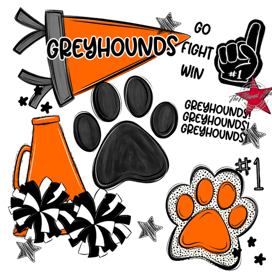 Greyhounds Spirit Design-Orange