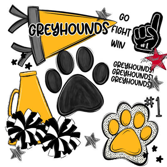 Greyhounds Spirit Design-Yellow