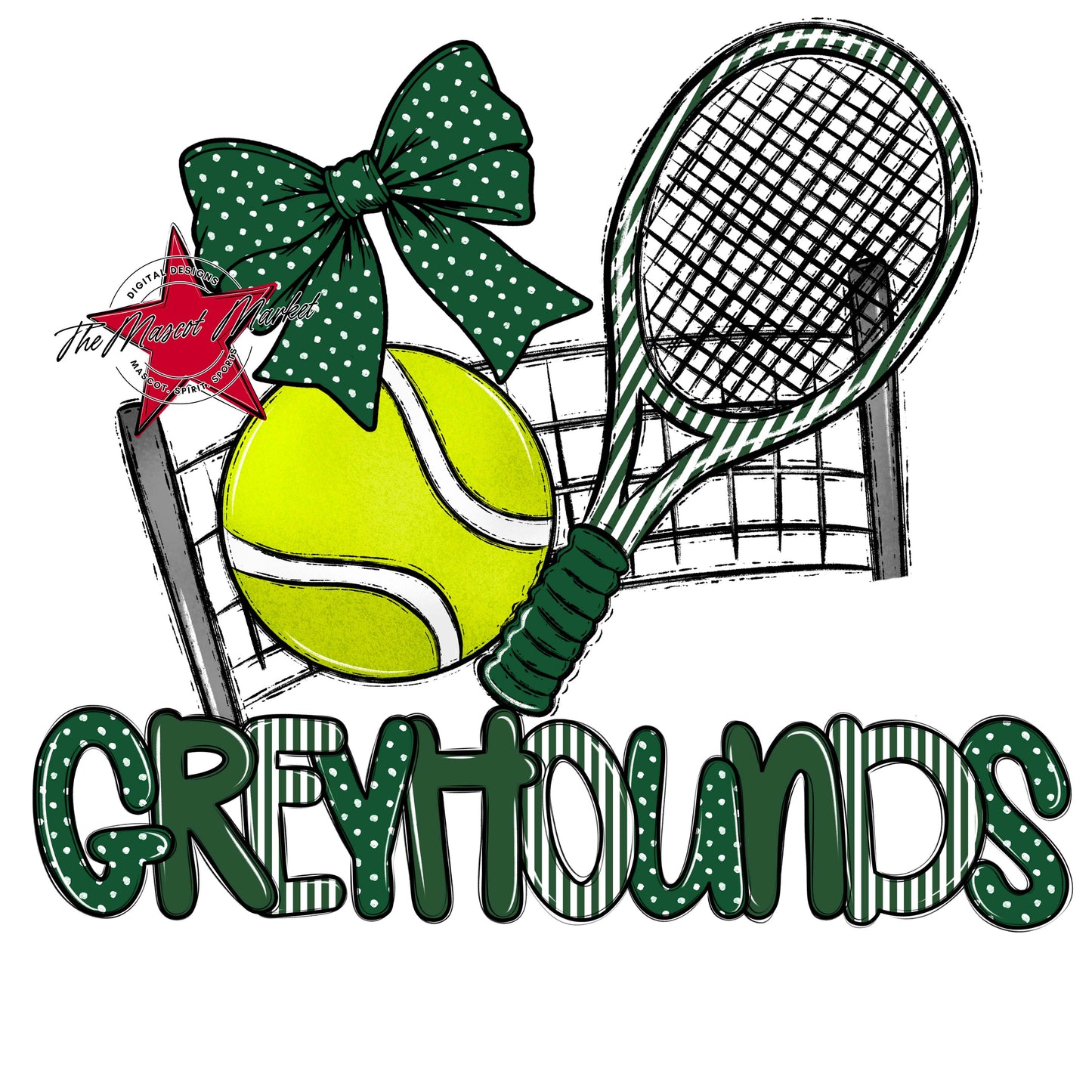 Greyhounds Tennis Spirit Design-Green