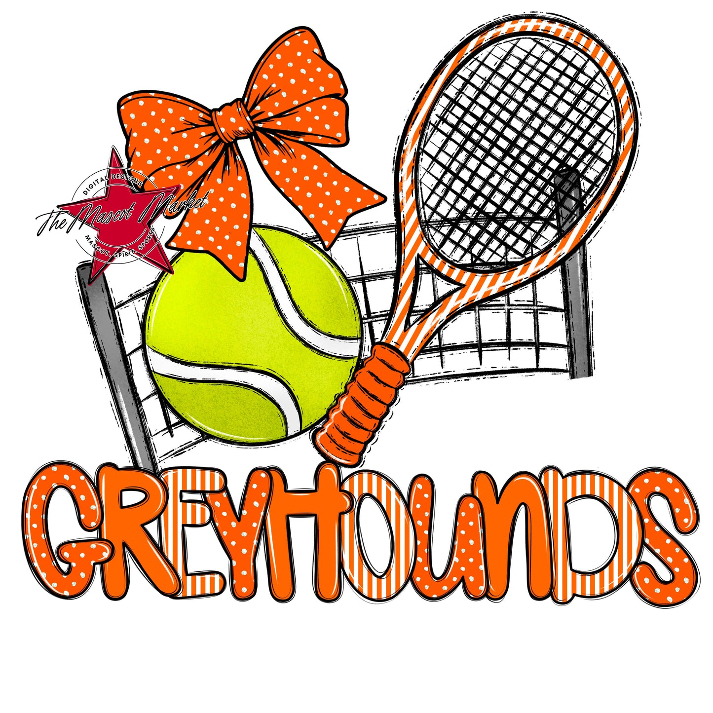 Greyhounds Tennis Spirit Design-Orange