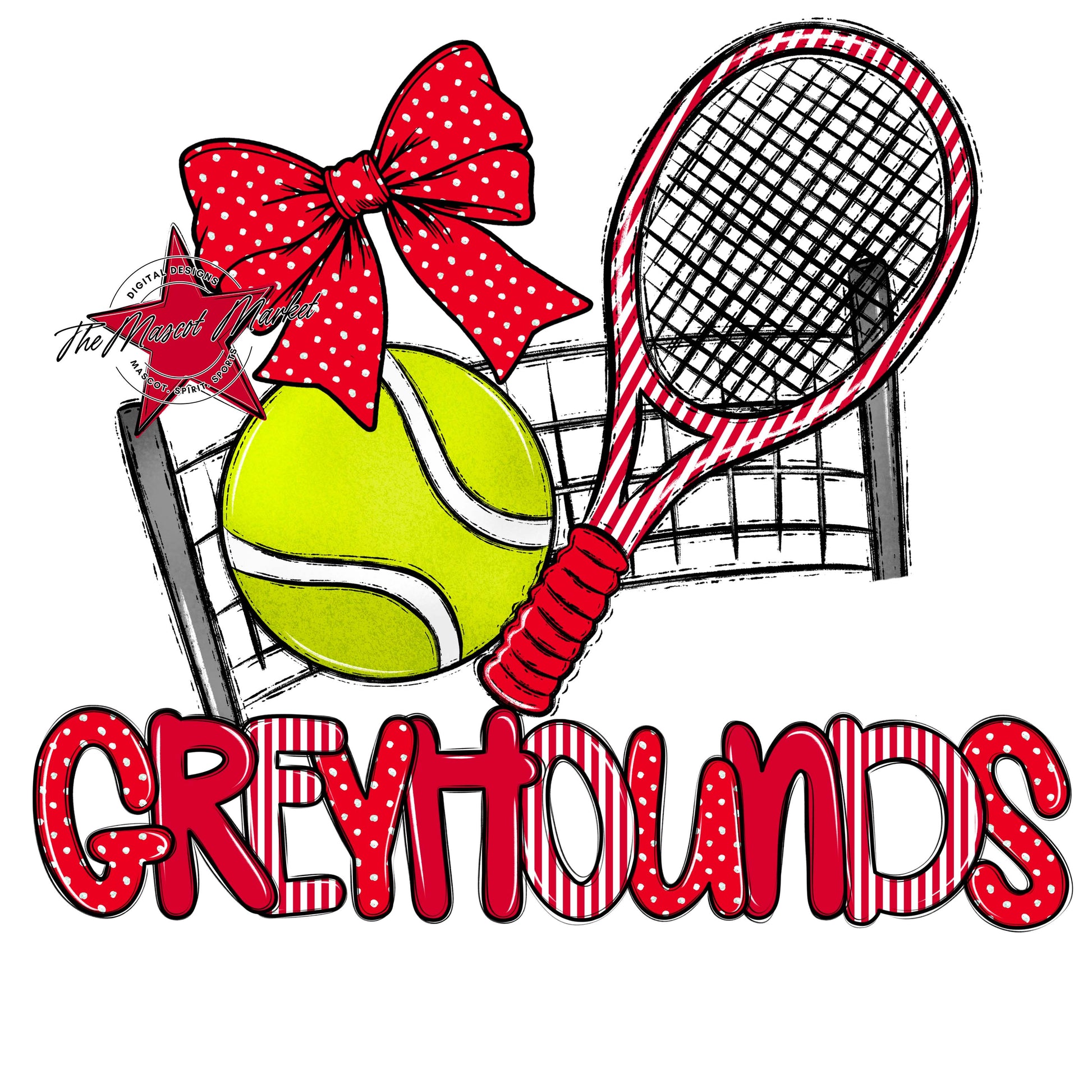 Greyhounds Tennis Spirit Design-Red