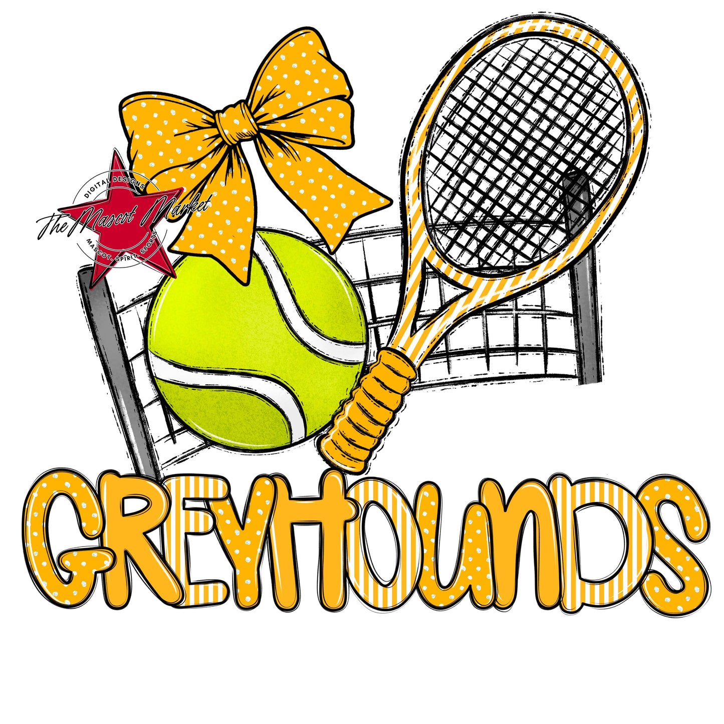 Greyhounds Tennis Spirit Design-Yellow